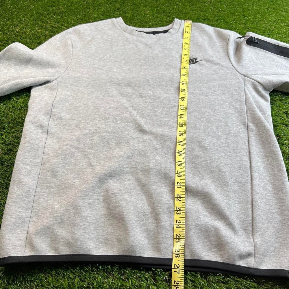 Nike Sportswear Tech Fleece Crewneck Tall Large Gray Sweatshirt Pocket Mens L - Picture 6 of 7